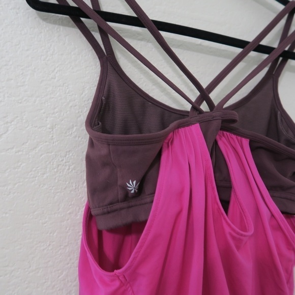Athleta Pink Hidden Agenda Berry‎ Brown Racerback Tank Top Athletic - Picture 7 of 10